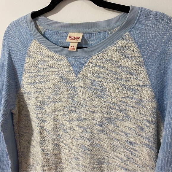 Mossimo Blue & White Knit Long Sleeve Sweater | M - Picture 3 of 7